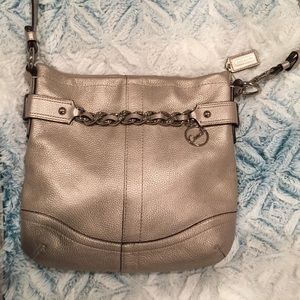 Coach Gold Leather Crossbody -euc!!